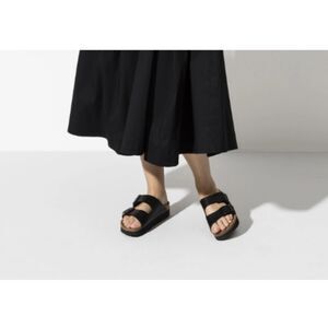 Birkenstock Papillio Platform Slide Sandals Women’s Size 6 Black Vegan Leather